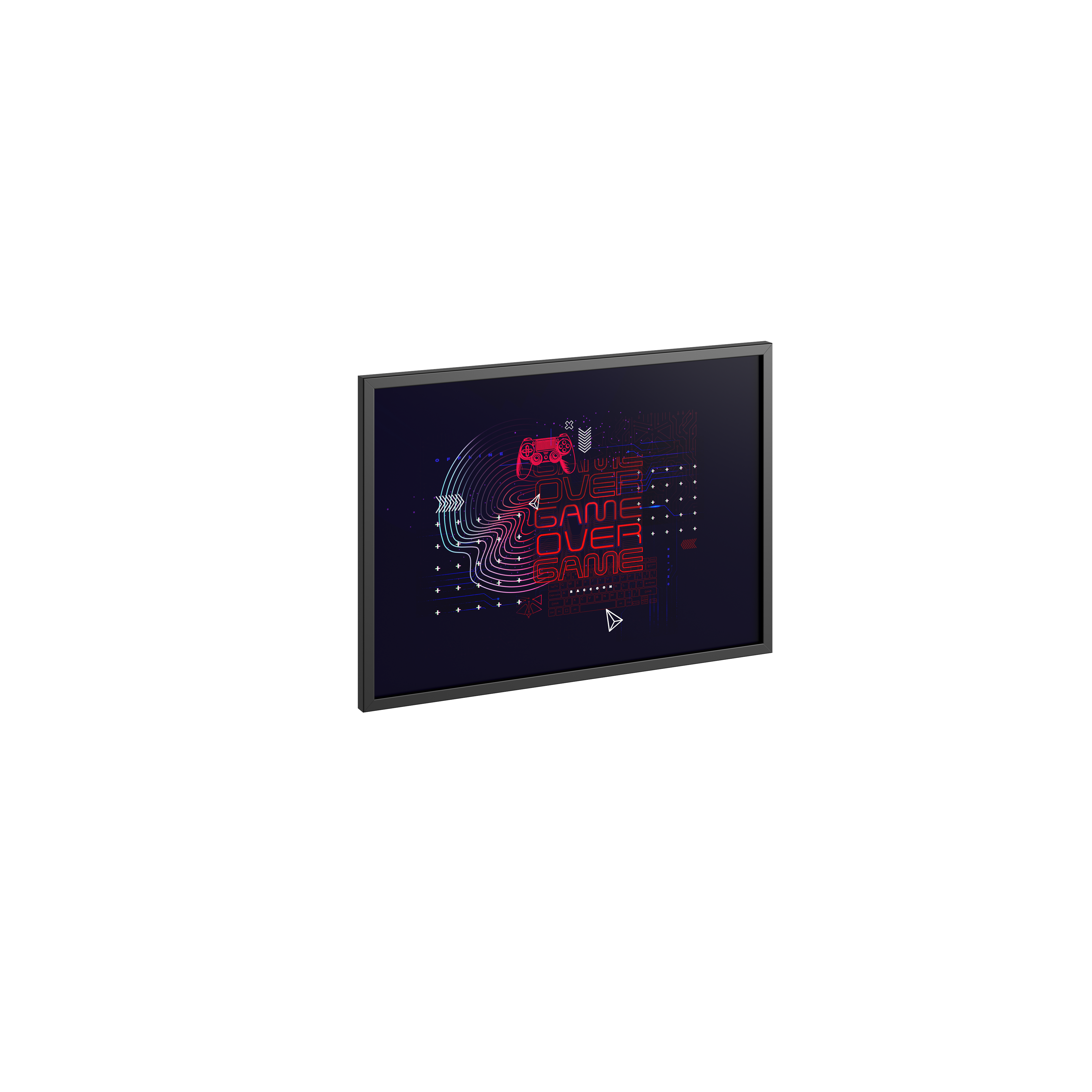 GAME OVER – Wandposter mit Rahmen