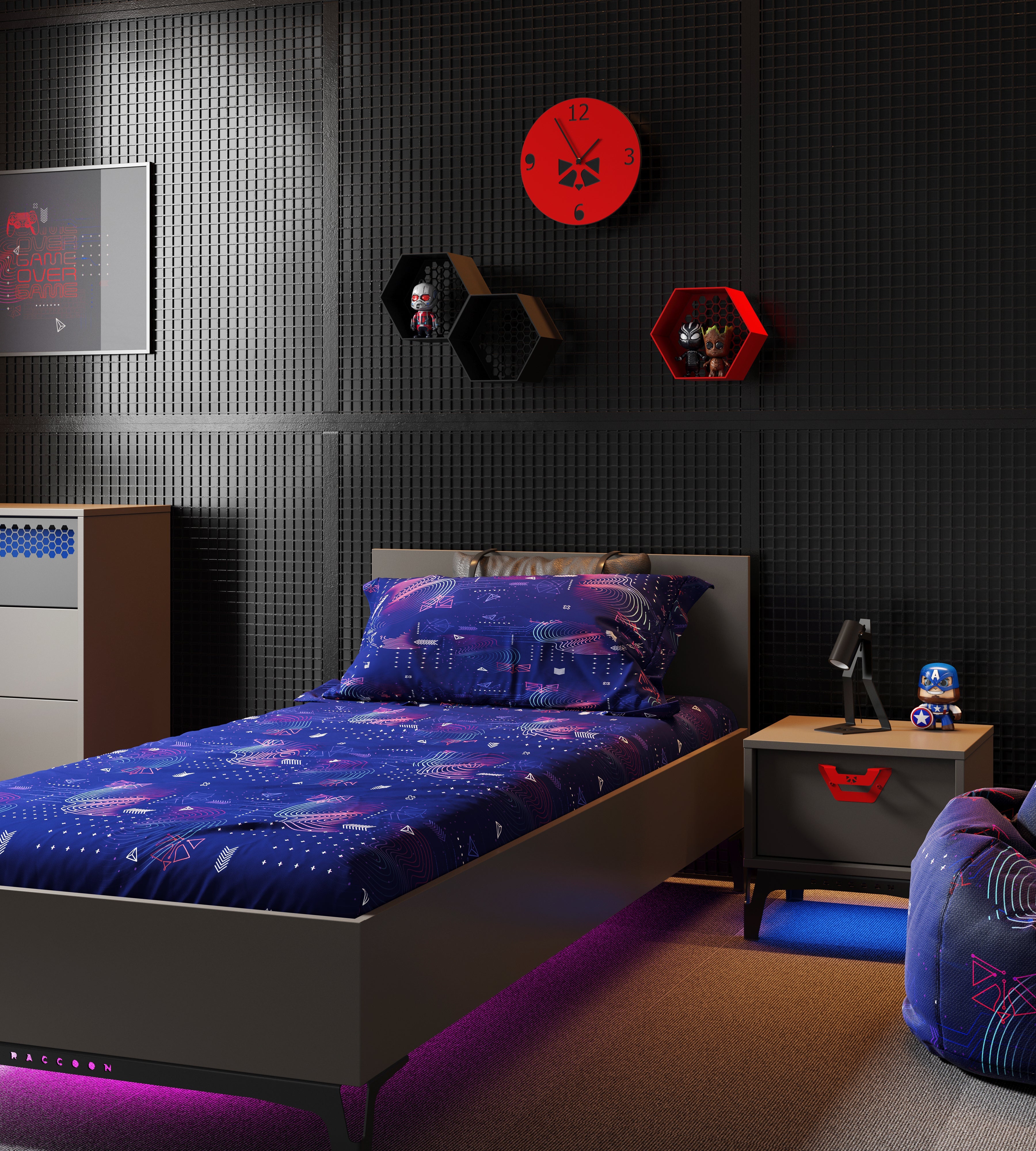 TOMI™ Łóżko Do Pokoju Gamingowego z RGB