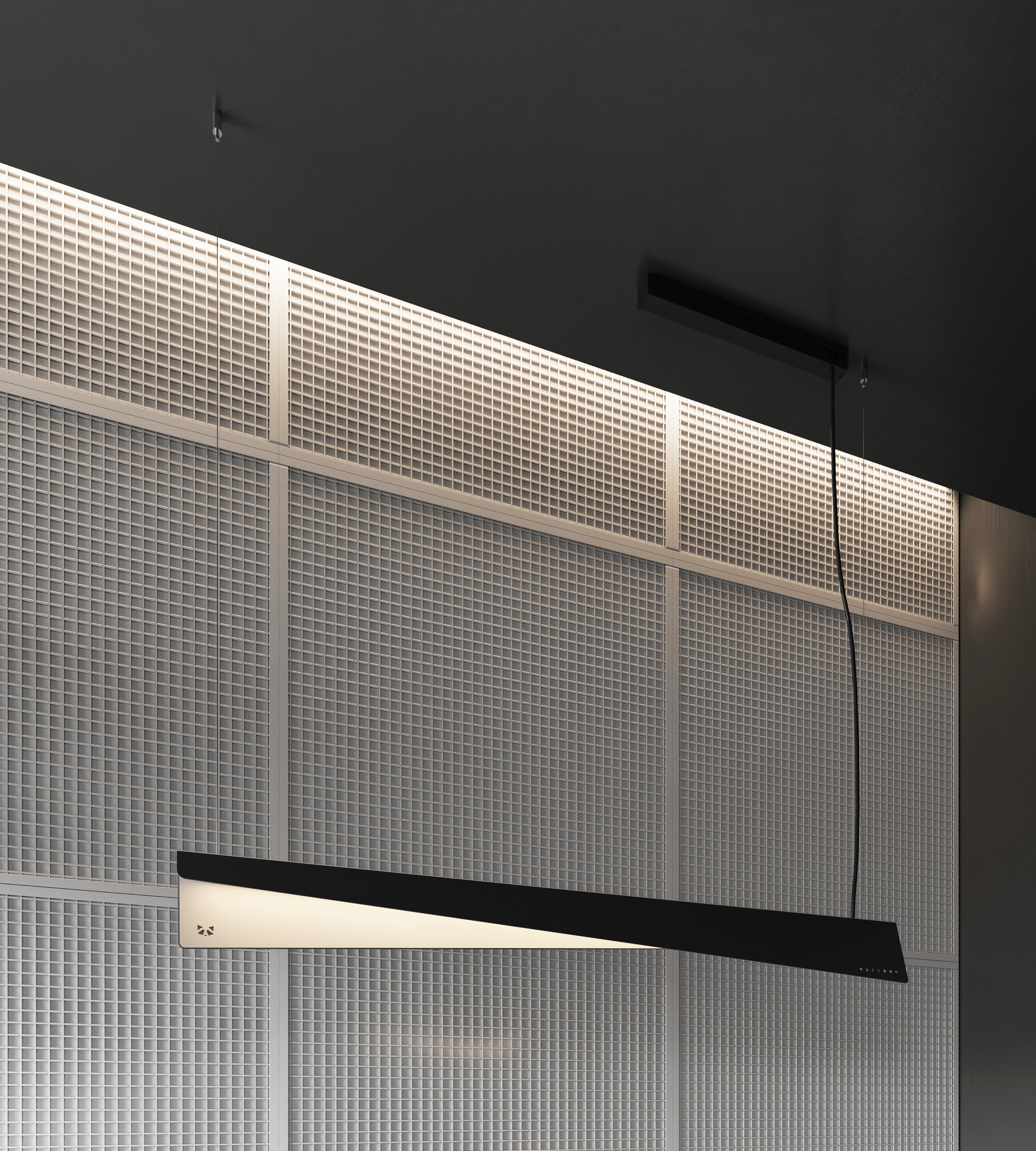 design black linear led pendant lamp