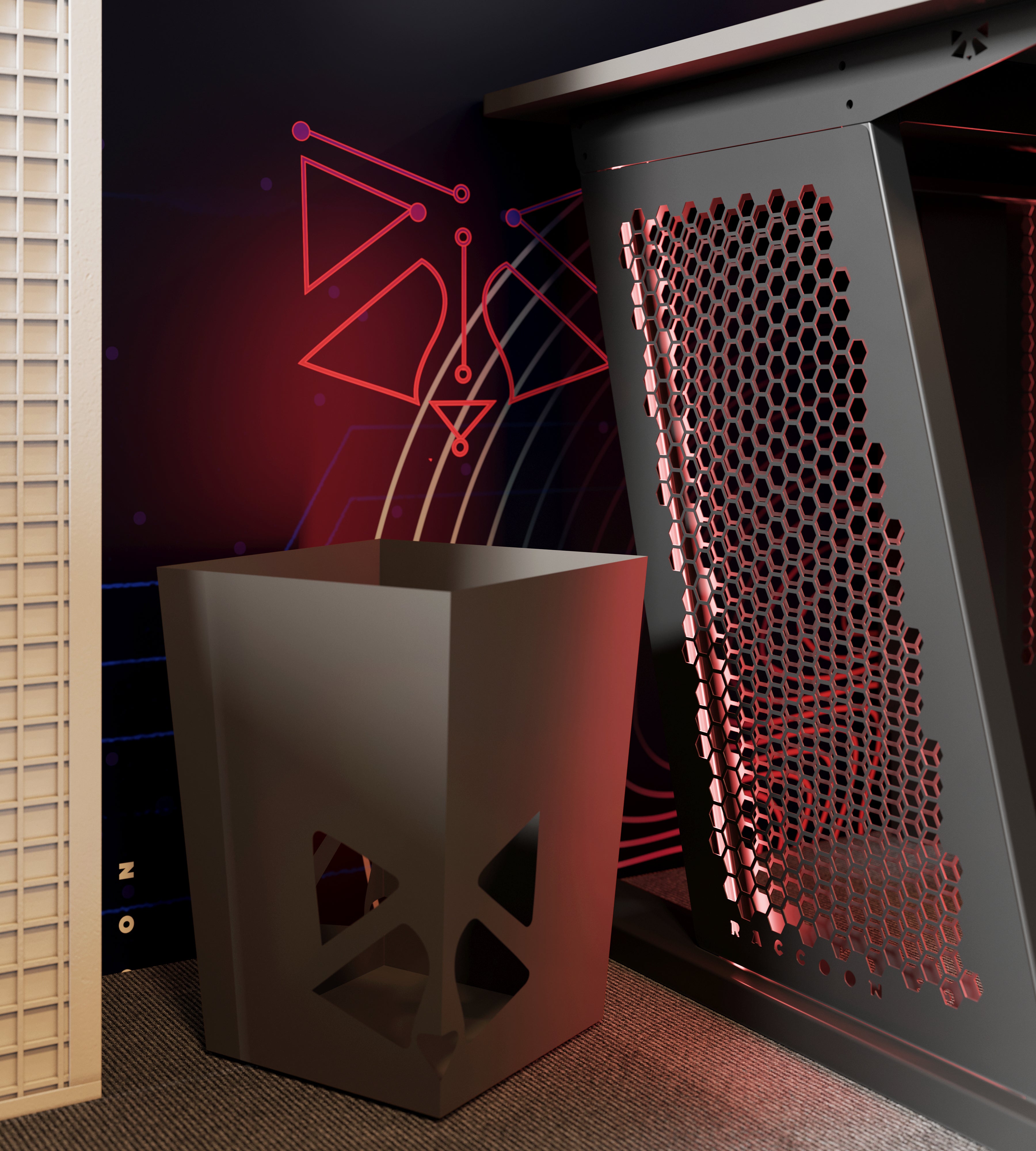 AXO™ ENERGY Design Gaming Desk With Wall Tower